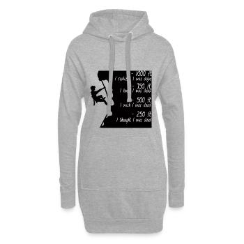 Klettern - Bergsteiger - Geschenkidee - Hoodie-Kleid - Grau meliert - Vorne