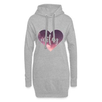 Wifey Galaxy Herz - Hoodie-Kleid - Grau meliert - Vorne