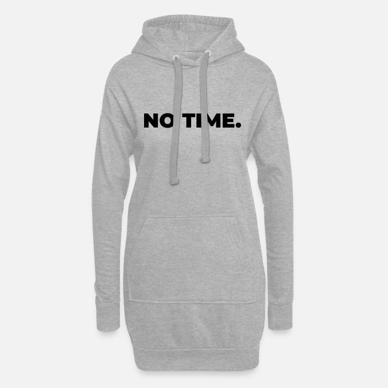 no time - Statement Print - Hoodie-Kleid - Grau meliert