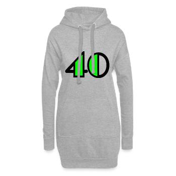 40. ANNIVERSAIRE. HAPPY BIRTHDAY - Sweat-shirt à capuche long Femme - gris chiné - Devant