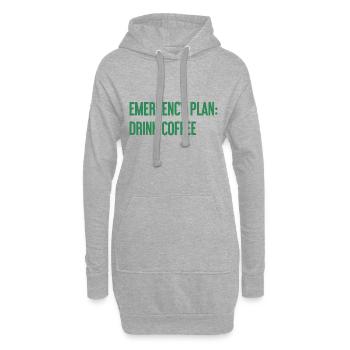 Kaffee-Notfallplan - Hoodie-Kleid - Grau meliert - Vorne