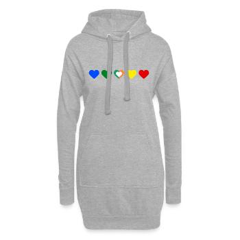 L’amour 1D - Sweat-shirt à capuche long Femme - gris chiné - Devant