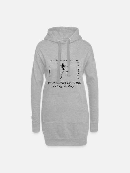 Torwart - Hoodie-Kleid - Grau meliert