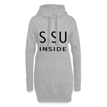 Sisu inside - Sweat-shirt à capuche long Femme - gris chiné - Devant