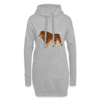 Lion - Sweat-shirt à capuche long Femme - gris chiné - Devant
