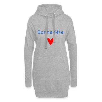 BONNE FÊTE. FÊTE DES MÈRES. FÊTE DES PÈRES. FÊTE - Sweat-shirt à capuche long Femme - gris chiné - Devant