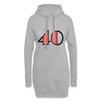 40 ANS. 40e ANNIVERSAIRE. ANNIVERSAIRE 40 ANS. 40 - Sweat-shirt à capuche long Femme - gris chiné - Devant