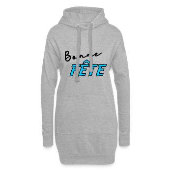 PAPA. FÊTE DES PÈRES. BONNE FÊTE PAPA. BONNE FÊTE - Sweat-shirt à capuche long Femme - gris chiné - Devant