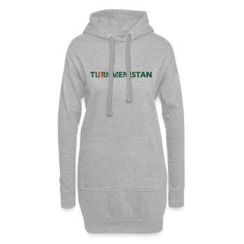 Flagge von Turkmenistan - Hoodie-Kleid - Grau meliert - Vorne