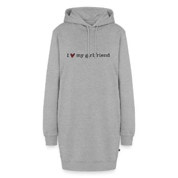 J’aime ma copine - Sweat-shirt à capuche long Femme - gris chiné - Devant
