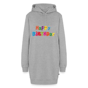 Happy Birthday Geburtstag Geschenk Ehrentag - Hoodie-Kleid - Grau meliert - Vorne