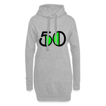 50 ANS. 50e ANNIVERSAIRE. ANNIVERSAIRE 50 ANS. 50 - Sweat-shirt à capuche long Femme - gris chiné - Devant