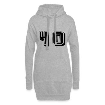 40 ANS. 40e ANNIVERSAIRE. ANNIVERSAIRE 40 ANS. 40 - Sweat-shirt à capuche long Femme - gris chiné - Devant