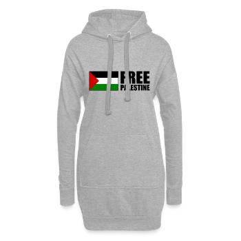 Free palestine - Hoodie-Kleid - Grau meliert - Vorne