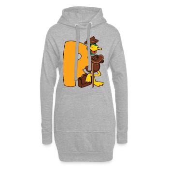 Rente Ente R Rentner Rentnerin Ruhestand Geschenk - Hoodie-Kleid - Grau meliert - Vorne