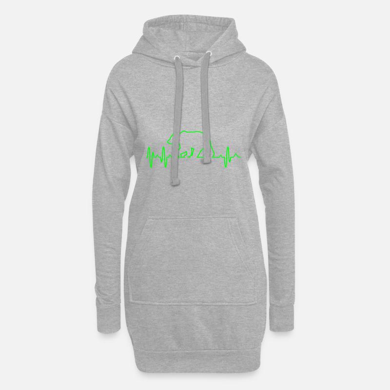 Bär - Hoodie-Kleid - Grau meliert