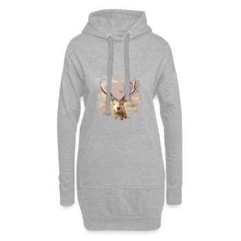 Hirsch - Hoodie-Kleid - Grau meliert - Vorne