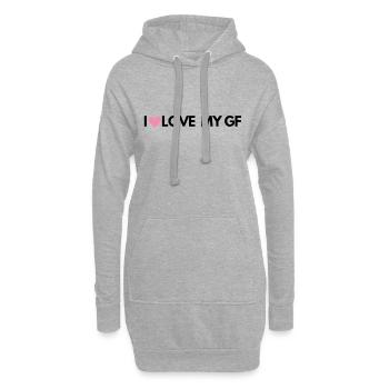 I Love My Girlfriend - Sweat-shirt à capuche long Femme - gris chiné - Devant