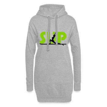 SUP YOGA - Sweat-shirt à capuche long Femme - gris chiné - Devant