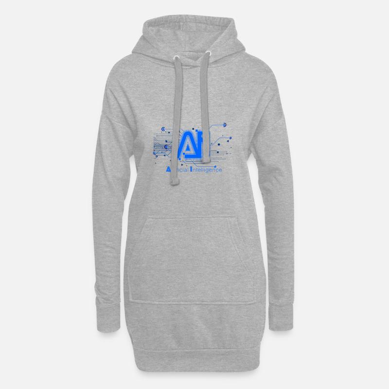 AI Artificial Intelligence ML Machine learning IOT - Hoodie Dress - heather grey