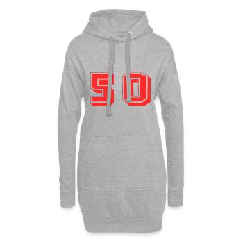 50 ANS. 50e ANNIVERSAIRE. ANNIVERSAIRE 50 ANS. 50 - Sweat-shirt à capuche long Femme - gris chiné - Devant