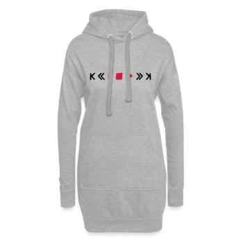 touches jouer de la musique pause avance rapide signe symbole - Sweat-shirt à capuche long Femme - gris chiné - Devant