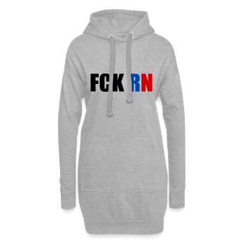 rn - Sweat-shirt à capuche long Femme - gris chiné - Devant