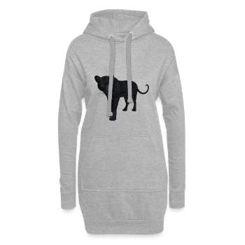 T-shirt de panthère noire - Sweat-shirt à capuche long Femme - gris chiné - Devant
