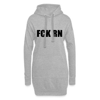 Fck rn - Sweat-shirt à capuche long Femme - gris chiné - Devant
