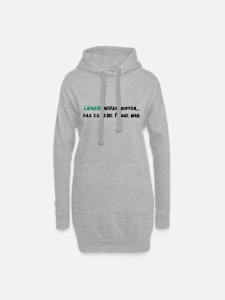 Lächeln Nicken Hoffen - Hoodie-Kleid - Grau meliert