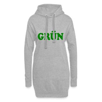 Grün - Hoodie-Kleid - Grau meliert - Vorne