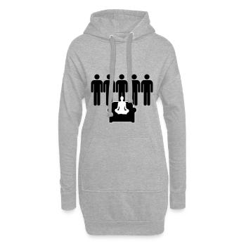 5 vs 1 Internet Humor Porn Design als Vektor - Hoodie-Kleid - Grau meliert - Vorne