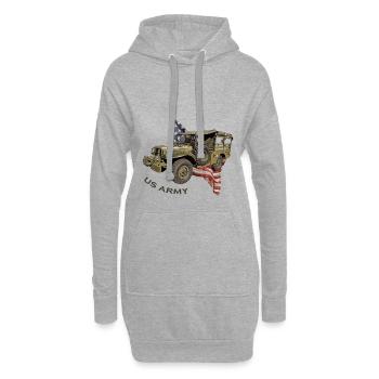 US Army Car - Hoodie-Kleid - Grau meliert - Vorne