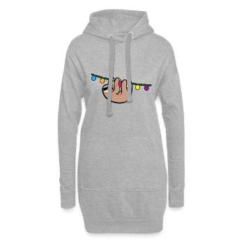 Faultier Party Sonnenbrille Sloth Malle - Hoodie-Kleid - Grau meliert - Vorne