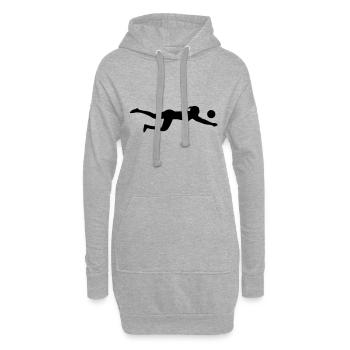 Volley-ball silhouette - Sweat-shirt à capuche long Femme - gris chiné - Devant