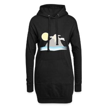 Berg Berge - Hoodie-Kleid - Schwarz - Vorne