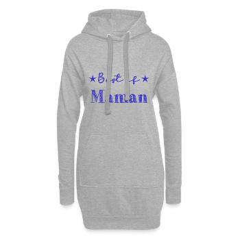 FÊTE DES MÈRES. BONNE FÊTE MAMAN. MAMAN. FÊTE - Sweat-shirt à capuche long Femme - gris chiné - Devant