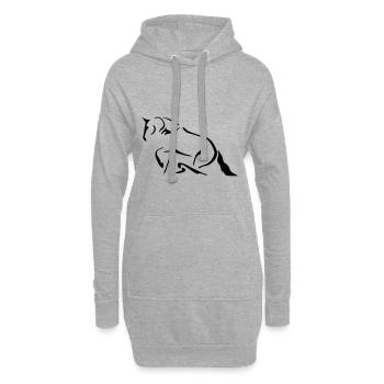 Cheval de l’Ouest - Sweat-shirt à capuche long Femme - gris chiné - Devant