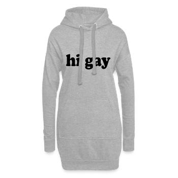 Schwul - Hoodie-Kleid - Grau meliert - Vorne