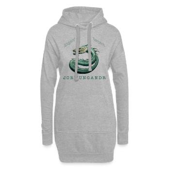 Midgardschlange Jormungandr mit cooler Aufschrift - Hoodie-Kleid - Grau meliert - Vorne