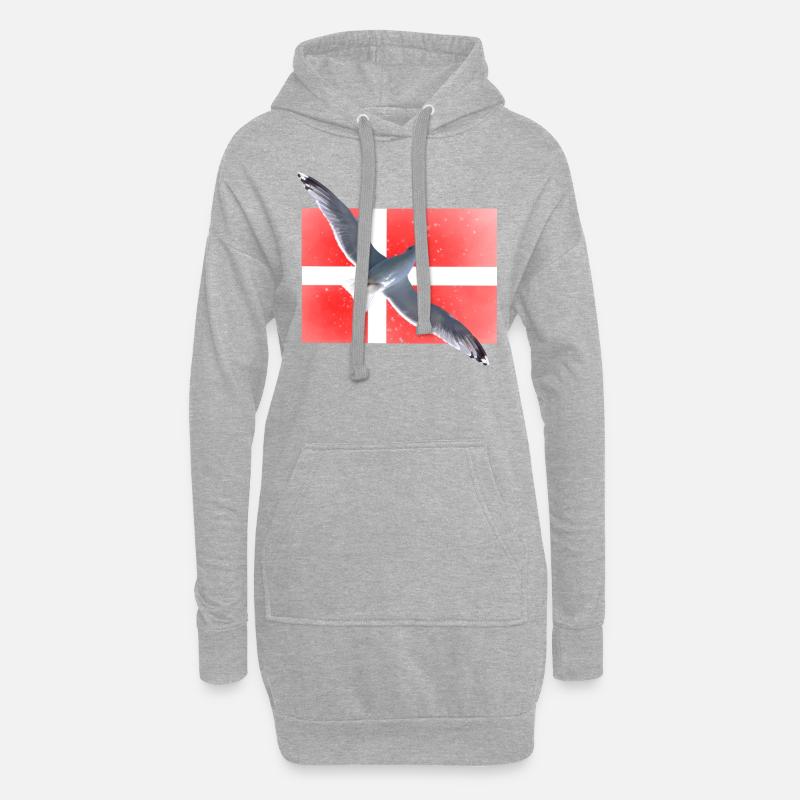 Dänemark Möwe Danmark - Hoodie-Kleid - Grau meliert
