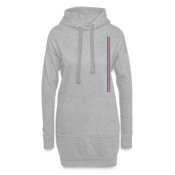 Frankreichflagge Style Streifen - Hoodie-Kleid - Grau meliert - Vorne