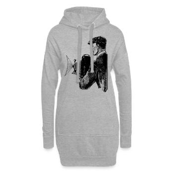 Fotograf - Hoodie-Kleid - Grau meliert - Vorne