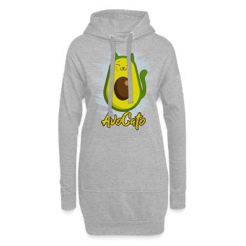 Avocato Süßes T-Shirt Avocado Katzen lover als Ges - Hoodie-Kleid - Grau meliert - Vorne