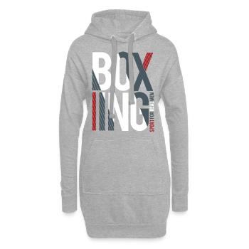 boxe - Sweat-shirt à capuche long Femme - gris chiné - Devant