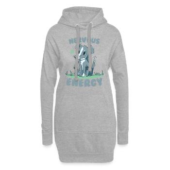 Nervöse Energie Windhund - Hoodie-Kleid - Grau meliert - Vorne