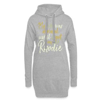 Rhodesian Ridgeback "Rhodie" - Hoodie-Kleid - Grau meliert - Vorne