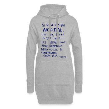 Si je ne suis pas normal... - Sweat-shirt à capuche long Femme - gris chiné - Devant