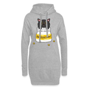 Antidepressivum Cat - Hoodie-Kleid - Grau meliert - Vorne
