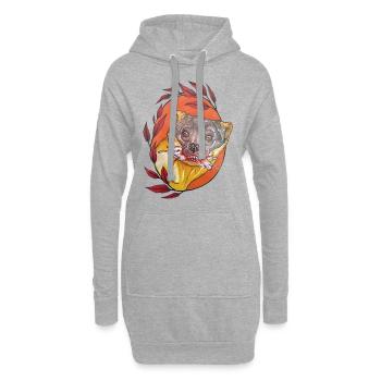 Marder Frühstück - Hoodie-Kleid - Grau meliert - Vorne